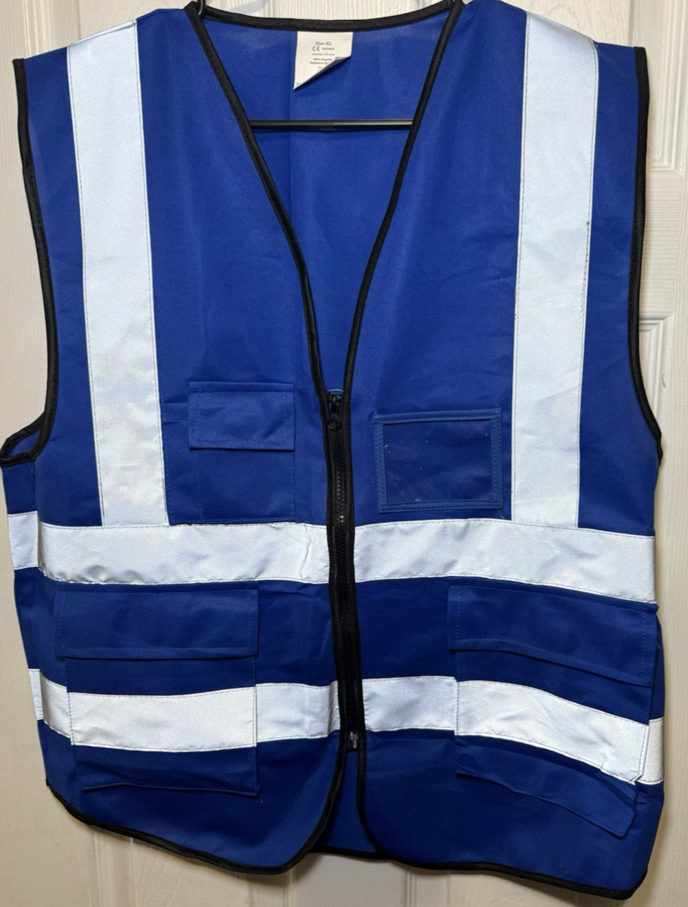 High VisibilitySafety Vest with Multi Pockets-Blue/XL